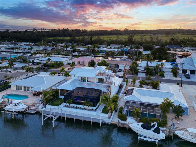 Aerial view of the house