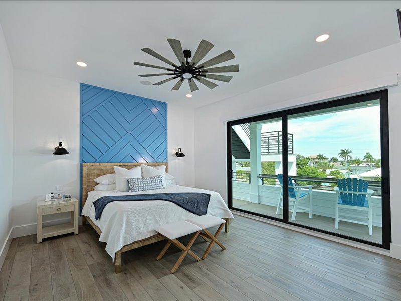 Upstairs master bedroom facing the canal
